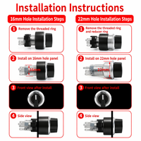 Bouton sélecteur rotatif antistatique LA22Y 22 mm 2/3 positions à réinitialisation automatique, interrupteur à bouton de transfert de puissance pour équipement à verrouillage