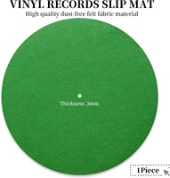 Tapis de tourne-disque vinyle vert en gros Tapis de sol en feutre pour disque vinyle de 3mm d'épaisseur 12 pouces Tapis de rangement pour plateau tournant vierge à impression personnalisée