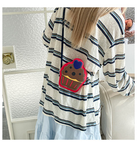 Bolso de mano lindo para niñas, moderno y versátil, bolso cruzado con diseño de helado, elegante mini bolso de hombro - Product Image 4