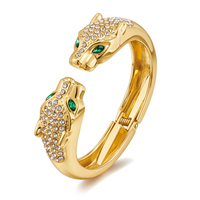 Bracelet évidé à double tête imprimé léopard Premium Light Luxury Feeling Bracelet pour femme