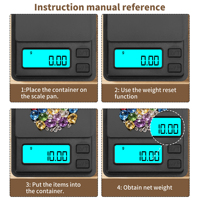 Modèle le plus récent, balance numérique à écran LCD pour bijoux, or, grammes, 0,01 g, 0,1 g, capacité 500 g, alimentée par batterie, balance de poche en plastique, mini balance