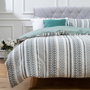 Juego de cama suave con estampado geométrico, funda de edredón de algodón de estilo americano, Reversible, de lujo, 80, 3 uds. - Product Image 2