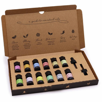 Ensemble de 12 huiles essentielles pures personnalisées avec étiquette privée, 5 ml, senteurs d'arbre à thé, emballage en boîte cadeau kraft, kit d'aromathérapie, OEM/ODM