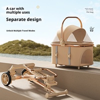 Meilleure poussette pliable légère en aluminium haute teneur en carbone pour chiens et chats, chariot personnalisé à double escalier pour animaux de compagnie