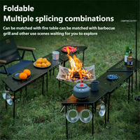 Table d'extérieur moderne, portable, empilable, trapézoïdale, meubles emboîtables, résistante aux intempéries, pliable, en fer métallique pour le camping