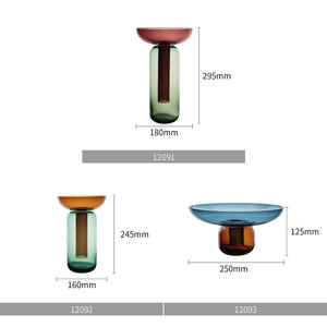 गर्म बिक्री न्यूनतम ग्लास मशरूम के साथ घर की सजावट के लिए अनियमित आकार बेलनाकार मोटी रंग ग्लास <span class=keywords><strong>vase</strong></span> - Product Image 6