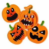 Fabricant de patchs brodés personnalisés pour Halloween, motif Jack O'Lantern, pour vestes, chapeaux, sacs, vêtements, vente en gros