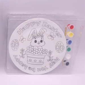 <span class=keywords><strong>Kit</strong></span> de plato de <span class=keywords><strong>porcelana</strong></span> DIY de Pascua de Venta caliente pinta tus propios huevos de gallina de conejito con 6 colores y 1 cepillo <span class=keywords><strong>para</strong></span> decoración del hogar - Product Image 5