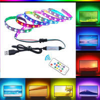 Lampu setrip led usb RGB dekorasi Interior, lampu dekorasi Natal latar belakang led, lampu setrip led usb, gigi biru