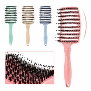 Brosse à <span class=keywords><strong>cheveux</strong></span> ventilée dégradable écologique avec démêlant en paille de blé Brosse à <span class=keywords><strong>cheveux</strong></span> sèche et humide pour femmes pour <span class=keywords><strong>cheveux</strong></span> <span class=keywords><strong>bouclés</strong></span> épais et raides - Product Image 1