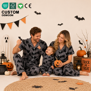 Set Pigiama Famiglia in Bambù Organico Eco-Friendly Certificato GOTS, Morbido Abbigliamento da Notte Coordinato per <span class=keywords><strong>Mamma</strong></span>, Bambino e Neonato con Zip - Product Image 2