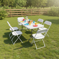 Chaise pliante blanche en plastique durable, nouveau design populaire, pour événements et fêtes, idéale pour les mariages et les jardins extérieurs (vente en gros)