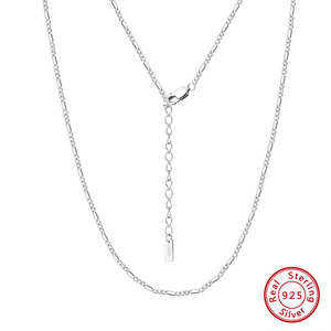 Rinntin sc84 925 Sterling Bạc 1.7mm Độ dày Figaro vòng cổ xinh xắn Chuỗi vòng cổ choker cho phụ nữ đồ trang sức tối giản - Product Image 2
