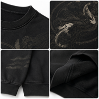 Felpa Streetwear Nera in Poliestere e Cotone Felpato, Personalizzabile con Ricamo, Fornitore OEM all'Ingrosso da Guangzhou