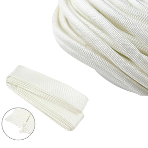 Gaine isolante tressée en fibre de verre blanche haute température 1-10 mm, résistante à 600 degrés pour câbles et tuyaux - Product Image 2