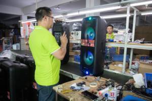 Karaoke Dual 12 pulgadas Polea Sistema de sonido Hifi Altavoz estéreo para exteriores Karaoke <span class=keywords><strong>Bt</strong></span> Altavoz con micrófono - Product Image 6