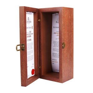 Luxe Antique Chêne Bois Vin <span class=keywords><strong>Whisky</strong></span> Bouteille Cadeau Emballage Boîte Personnalisé Modèle Unique Cadeau pour Anniversaire Mariage Noël - Product Image 4
