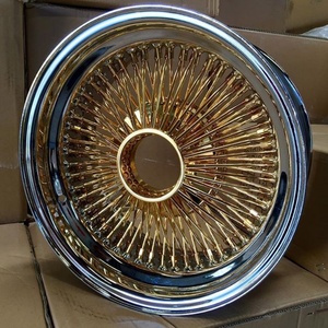 Rueda de alambre Mforegd personalizada de 20, 22, <span class=keywords><strong>24</strong></span>, 26 pulgadas, centro dorado estándar, recta, con <span class=keywords><strong>72</strong></span>, 100, 150 radios, tipo Knock-Off para vehículos clásicos. - Product Image 6