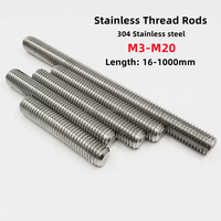 316 304 Stainless Steel Full Threaded Stud Bar Rods M3 M4 M5 M6 M8 M10