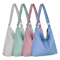 Ouye grand logo personnalisé été coton toile sangles épaule bandoulière sacs à provisions avec poches