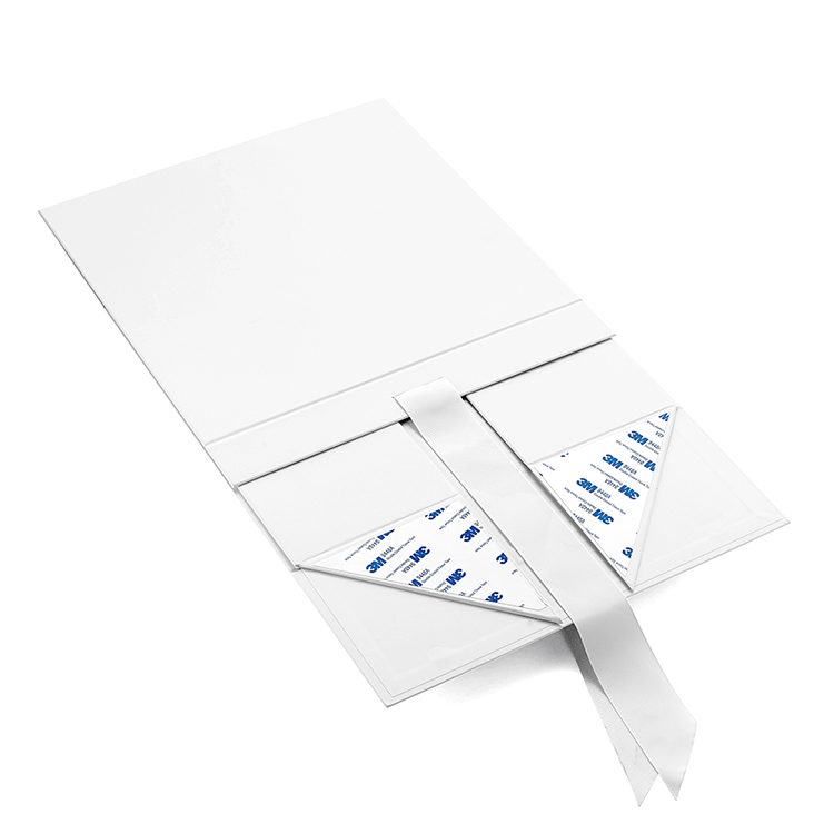 Custom Logo Luxury Black Folding Rigid Cardboard Paper Packaging Magnetic Closure Ribbon Gift Box