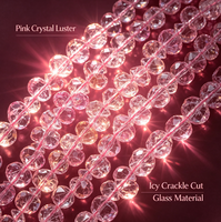 Perles de verre fraise effet cristal lisse, en vrac, pour la fabrication de bijoux faits main – Vente chaude