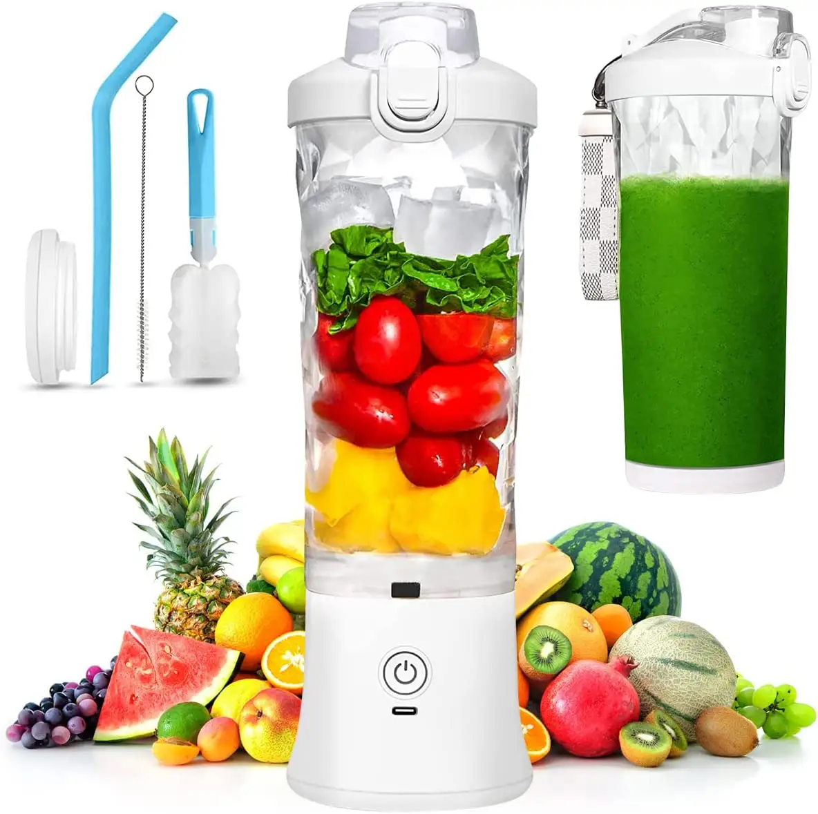 Desain Pabrik 600ml IP67 mesin pembuat jus listrik Travel Juicer otomatis dan pencampur penggiling blender portabel