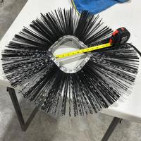 Brosse de balayage industrielle en polypropylène avec segment de remplacement combiné en fil d'acier et anneau de fixation
