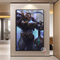 Tableau mural sur toile Chevalier en armure lourde avec épée lumineuse, Décoration moderne pour la maison, Affiche pour salle de jeux, chambre, bureau