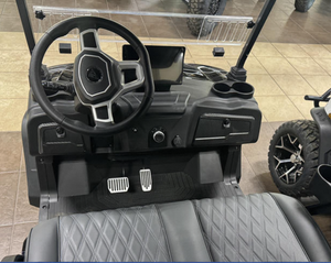 Electric <b>Golf</b> Cart 4 Wheels 4 Seater Black Modern Off Road Utility Vehicle Double Motor 400W Durable - Product Image 6