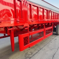 Semi-remorque à 3 essieux avec parois latérales en acier pour le transport de conteneurs de marchandises, dotée d'un train d'atterrissage robuste et d'une couleur personnalisée