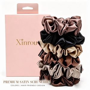 Satin Scrunchies Set Soft Imitation Silk <b>Ties</b> No Crease Women Hair Accessories Wholesale Custom Logo Gift Box - Product Image 2
