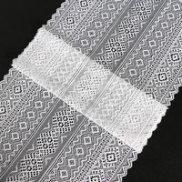 Ruban de bordure en dentelle extensible tricoté en blanc large personnalisé au mètre