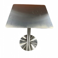 Tables de salle à manger/café modernes carrées en acier inoxydable, résistantes à l'eau, durables, pour cafés, restaurants, pâtisseries