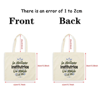 Sac fourre-tout personnalisé en toile avec motif « Merci Maîtresse Cette Année » pour femme, idéal pour les voyages et le shopping
