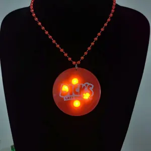 LED ışık up kolye özelleştirilmiş yuvarlak LOGO parti festivali büyük olay toptan hediyeler oyuncaklar