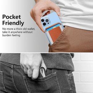 Ví điện thoại từ tính bằng da, chất liệu vải, có dây đàn hồi, ví điện thoại từ tính kèm ví cho iPhone 11 12 13 14 15 16 Pro Max - Product Image 5