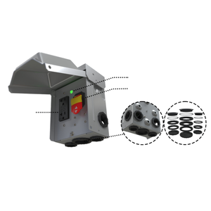 Linsheng 20 AMP GFCI Receptacle Plug <span class=keywords><strong>Exterior</strong></span> All Metal Power Switch Box <span class=keywords><strong>con</strong></span> cubierta Outdoor Electrical Outlet <span class=keywords><strong>con</strong></span> <span class=keywords><strong>interruptor</strong></span> de seguridad para patio - Product Image 1