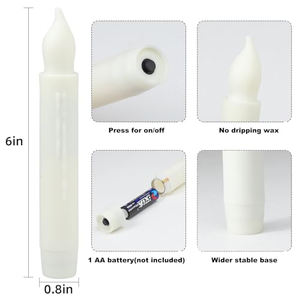 High Quality 3D Flame Smokeless Flickering 2*AAA <b>Battery</b> Operated Electronic Led Taper Candle Warm <b>Light</b> for Wedding Home Decor - Product Image 2