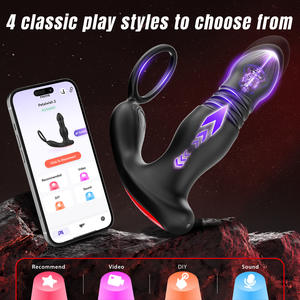 Bestseller Männlicher Prostata-Massager Analer Schutz Analer Vibrations-Masturbator Sexspielzeug Weiblicher Teleskopischer Analplug - Product Image 6