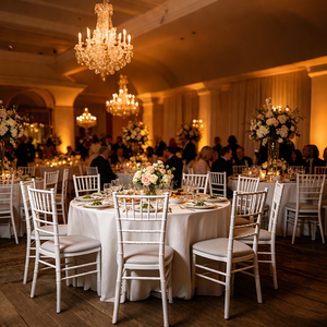 Chaises Chiavari empilables en plastique PP, style ferme, pour hôtel, salle à manger, extérieur, portables, pour événements, <span class=keywords><strong>location</strong></span>, mobilier de réception, chaise de salle à manger - Product Image 5