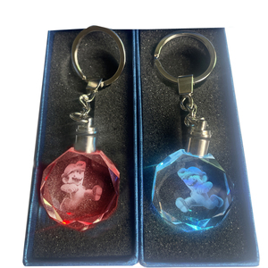LLavero de <span class=keywords><strong>Mario</strong></span> personalizado, llavero Led de cristal 3D, seta, fontanero, <span class=keywords><strong>Mario</strong></span> <span class=keywords><strong>Bros</strong></span>, figura de acción, regalo de dibujos animados, llavero de personaje de juego - Product Image 1