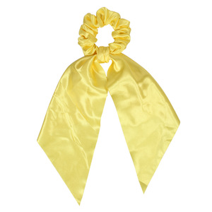 Élastiques à cheveux en satin de couleur unie pour femmes, bandeaux vintage décontractés avec longues queues, accessoires capillaires de haute qualité pour un usage quotidien - Product Image 6