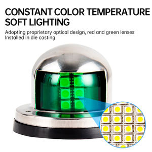 LED 보트 항해등 빨강 녹색 보우 신호등 방수 스테인리스 컬러 해양 항해등 - Product Image 4
