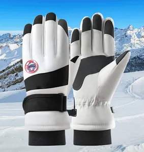 Benutzer definiertes Logo Neuankömmling Winter Ski handschuhe Verdickter wasserdichter Kälteschutz für Outdoor-Sportarten