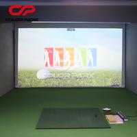 Simulador de Golf Virtual Comercial Colorful Park, Sistema de Práctica de Golf Interior con Sensor de Alta Precisión para Clubes de Golf y Centros de Juego