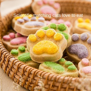 Organik dondurularak kurutulmuş kedi aperatifler eziyet sopa kedi nane üreticilerin kemik et kek meyve tadı kedi pençe bisküvi Pet köpek güvenli - Product Image 4