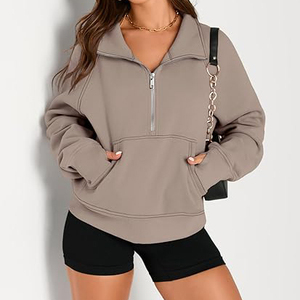 Sudaderas con Capucha de Algodón para Mujer, de Alta Calidad, al por Mayor, con Cierre Completo, Gruesas, Holgadas, Estilo Cuadrado, para Mujer - Product Image 3