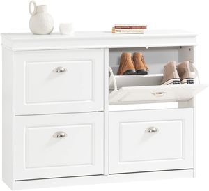 Wholesale 4 Flip Drawers <strong>Shoe</strong> Rack Cabinet <strong>Slim</strong> <strong>Shoe</strong> Storage Unit for Hallway, Entryway, Corridor Wooden <strong>Cupboard</strong> - Product Image 2