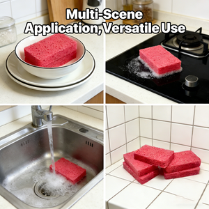 مصنع بيع بالجملة أطباق تنظيف المطبخ لوازم لب الخشب الإسفنج جلي - Product Image 4